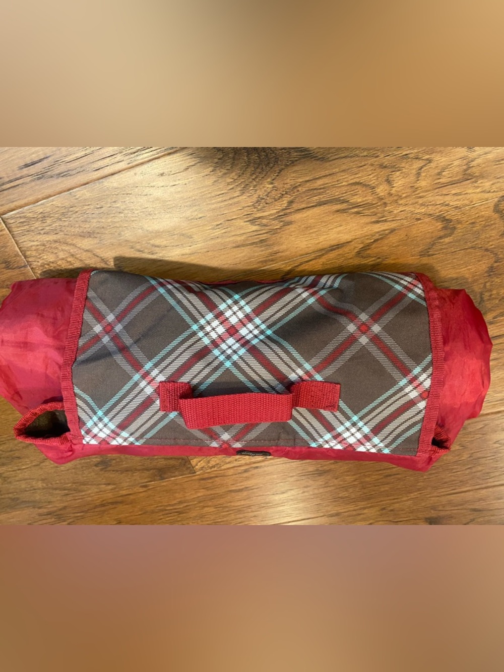 Thirty One - About Town Blanket Red,Brown, Plaid Print Great For Travel & Sports
